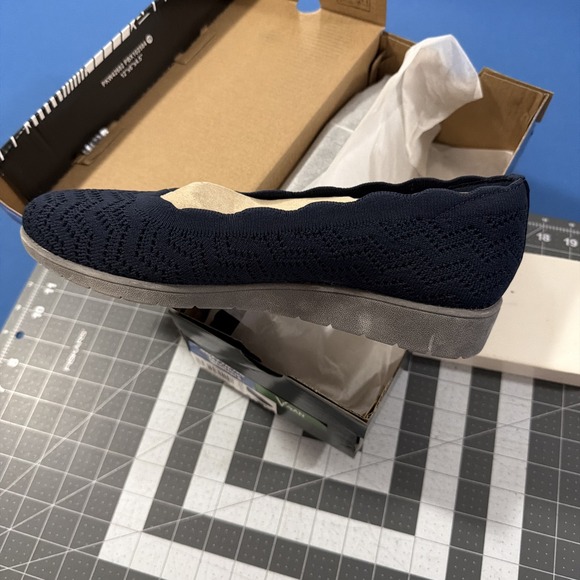 Skechers Cleo Flex-Wedge Shoes Women's 9.5 Navy Blue New Days Vegan - New - Picture 3 of 9